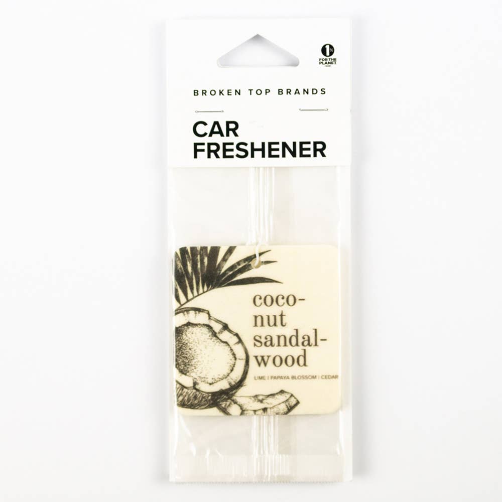 Coconut Sandalwood Car Freshener by Broken Top Brands