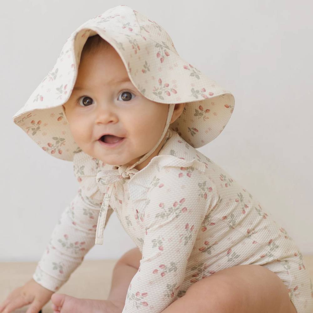 Strawberries Sunhat by Quincy Mae