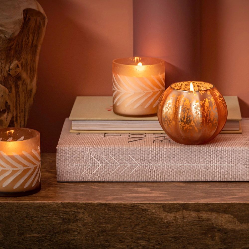 Woodfire Mercury Glass Candle by Creative Co-op, view 4