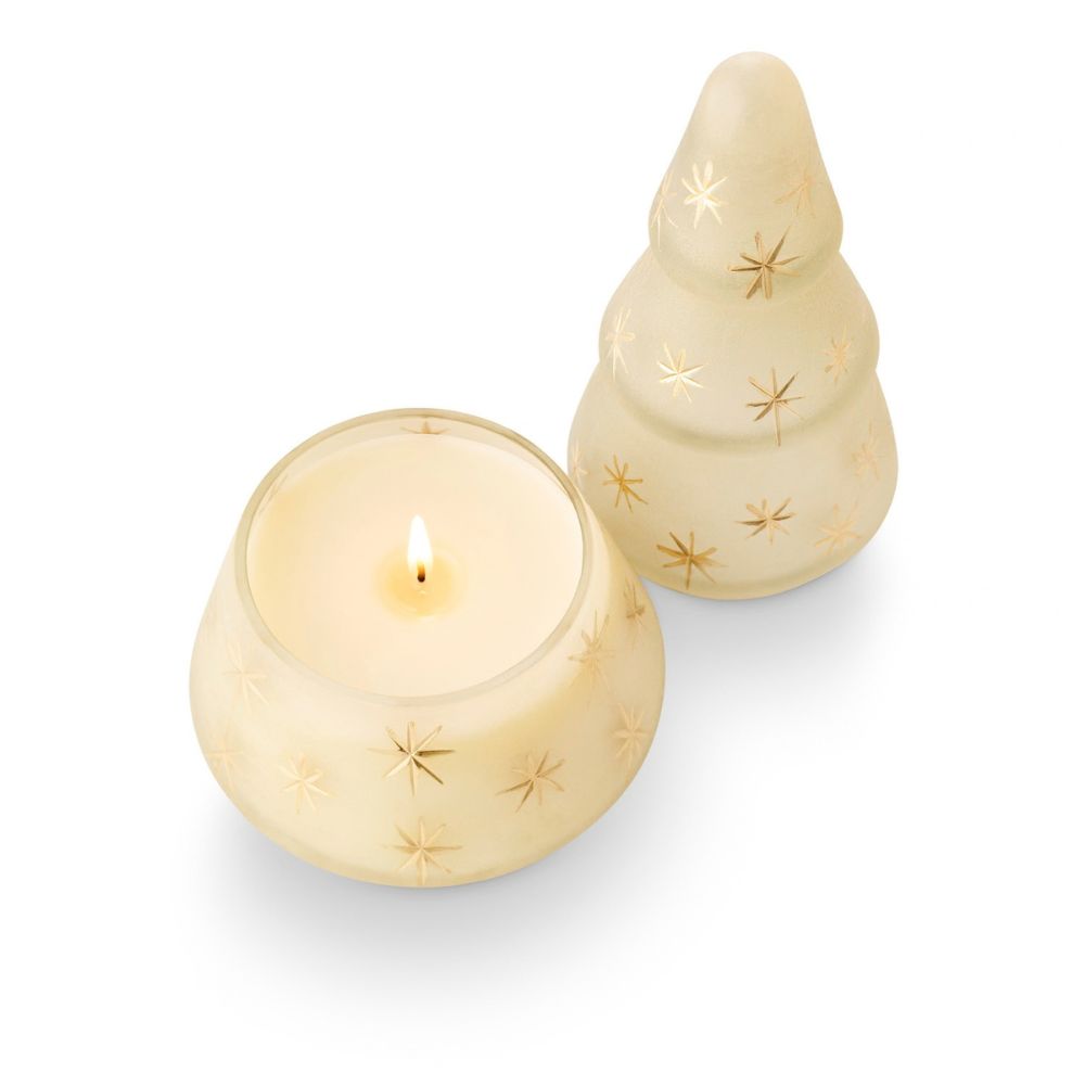 Winter White Frosted Star Glass Tree Candle by Creative Co-op, view 2