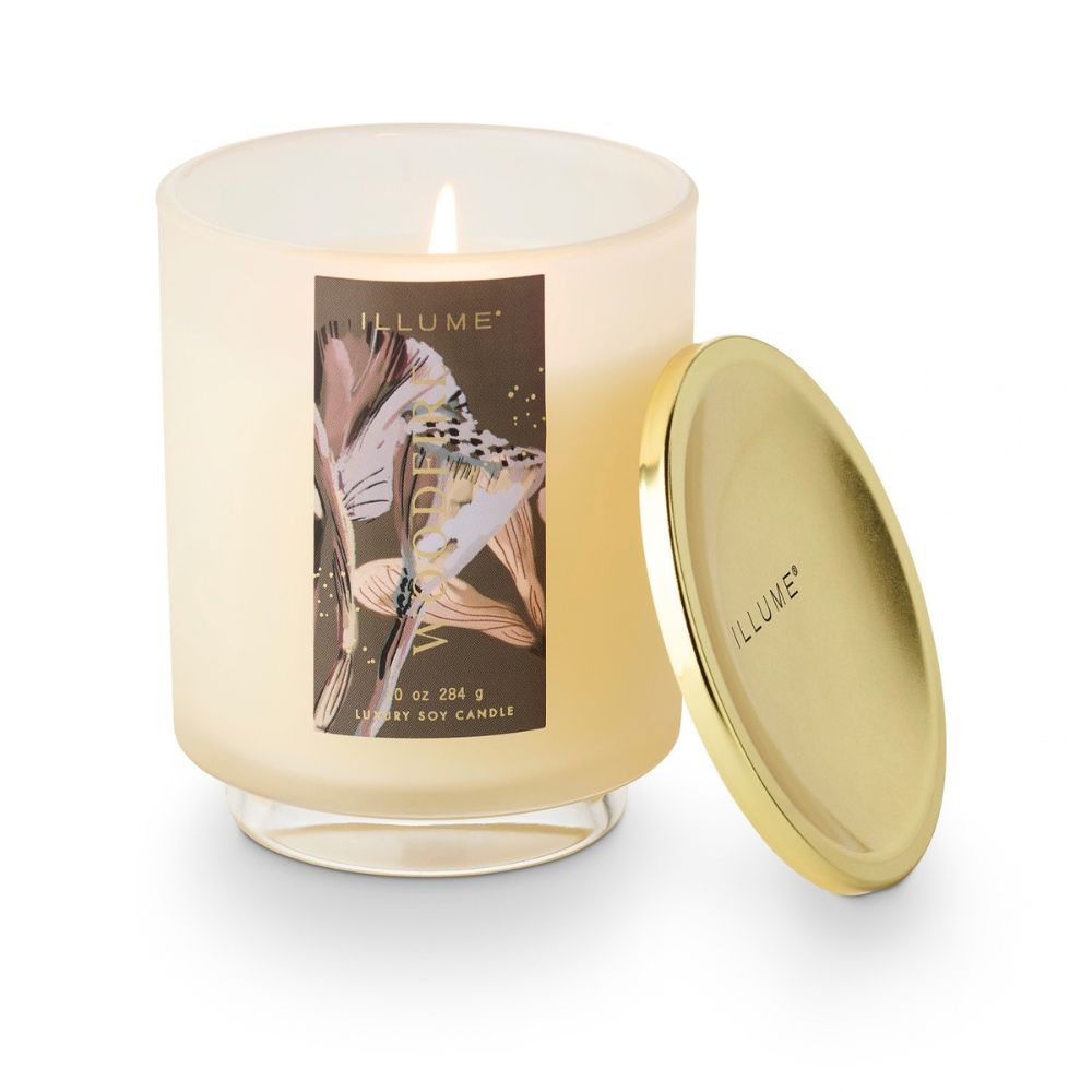 Woodfire Signature Glass Candle by Creative Co-op, view 3