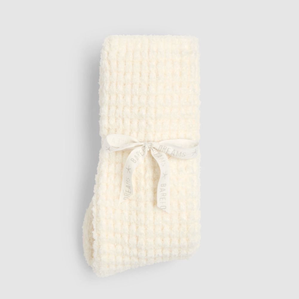Barefoot Dreams CozyChic Waffle Socks in Pearl