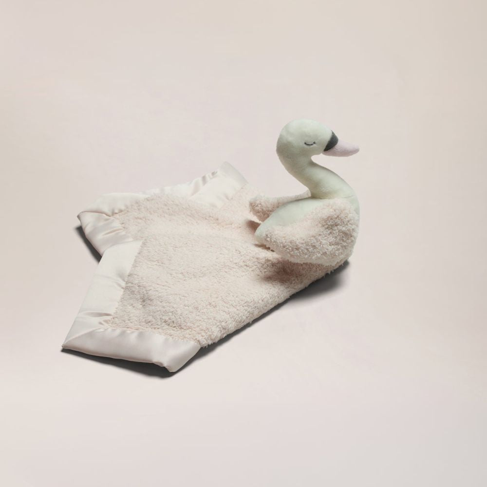 Barefoot Dreams CozyChic Baby Swan Lovey in Pink Multi