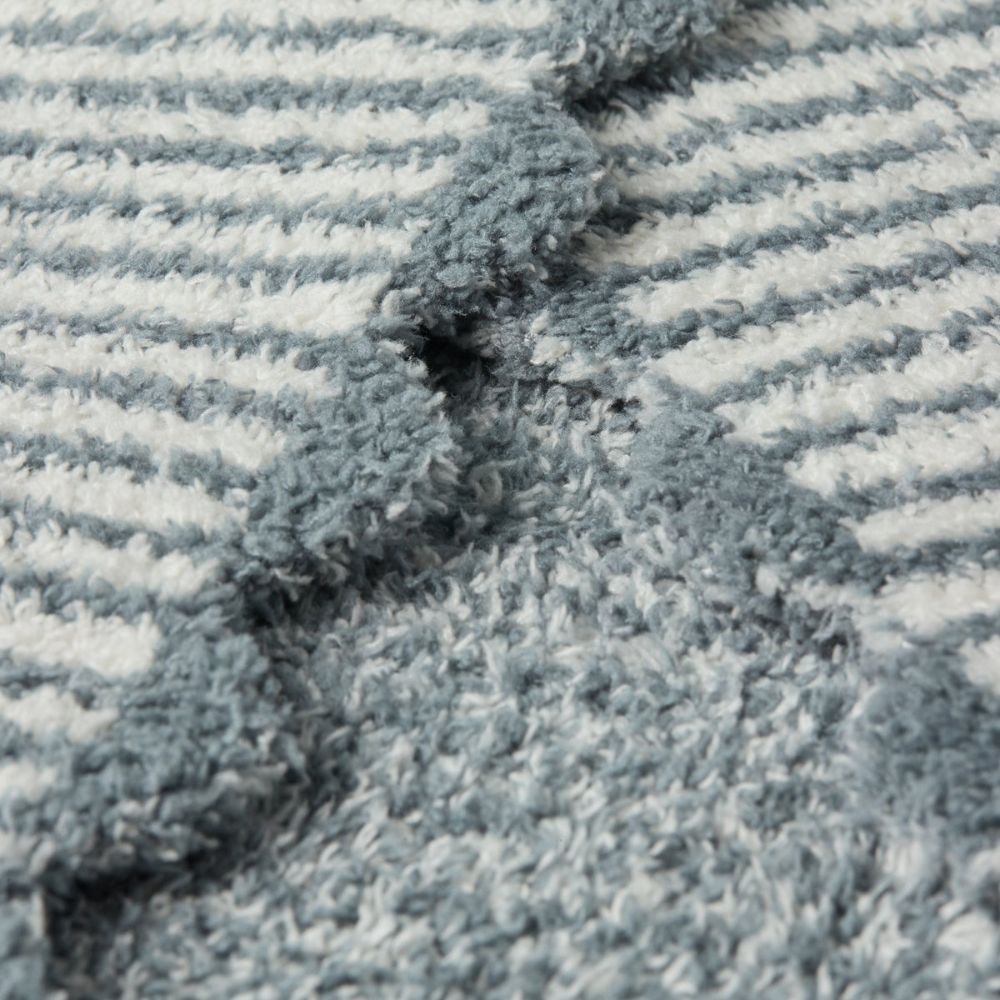 Barefoot Dreams CozyChic Scalloped Receiving Blanket in Blue Cove/Cream