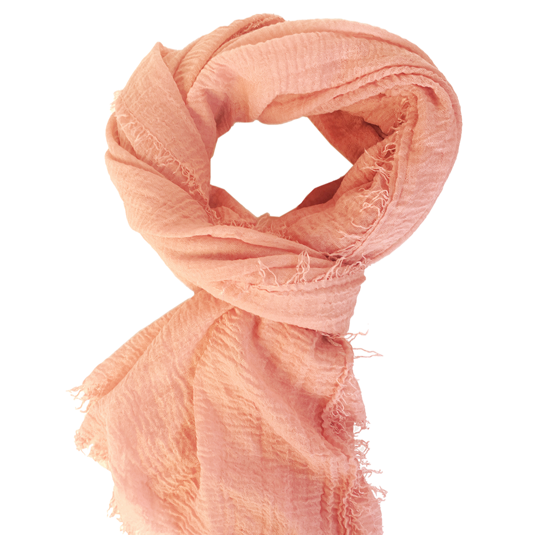 Peach Hand-Dyed Boho Scarf by Rubyzaar