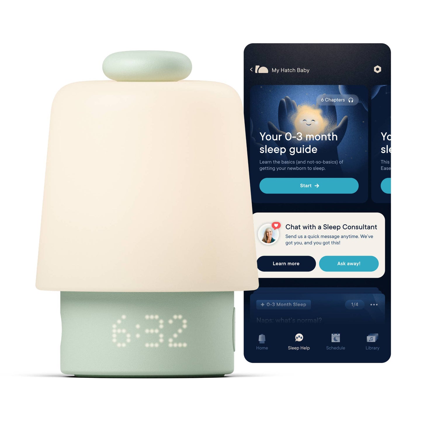 Hatch Baby Sleep Support, Sound Machine & Night Light: Putty