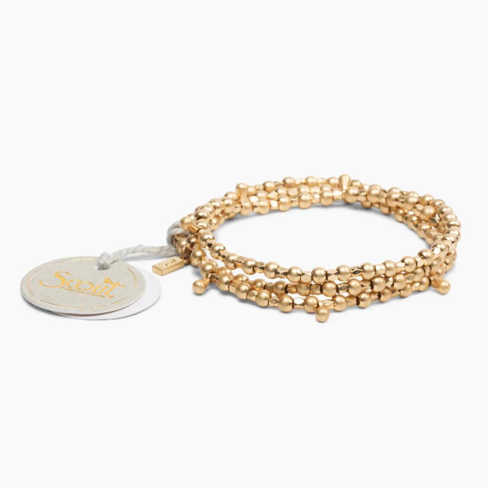 Gold Teardrop Classic Metal Wrap Bracelet/Necklace by Scout Curated Wears