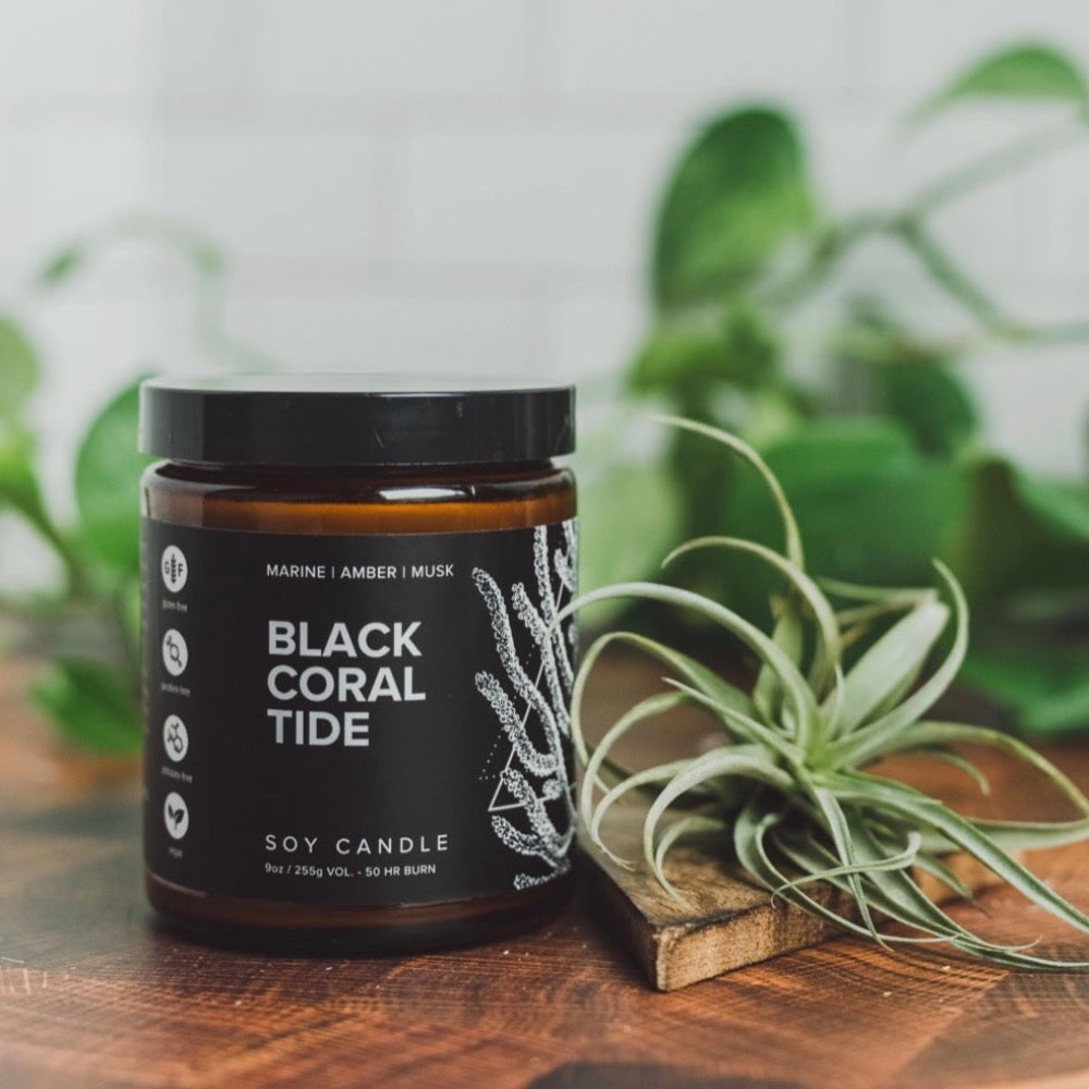 Black Coral Tide Soy Candle from Broken Top Brands lifestyle image