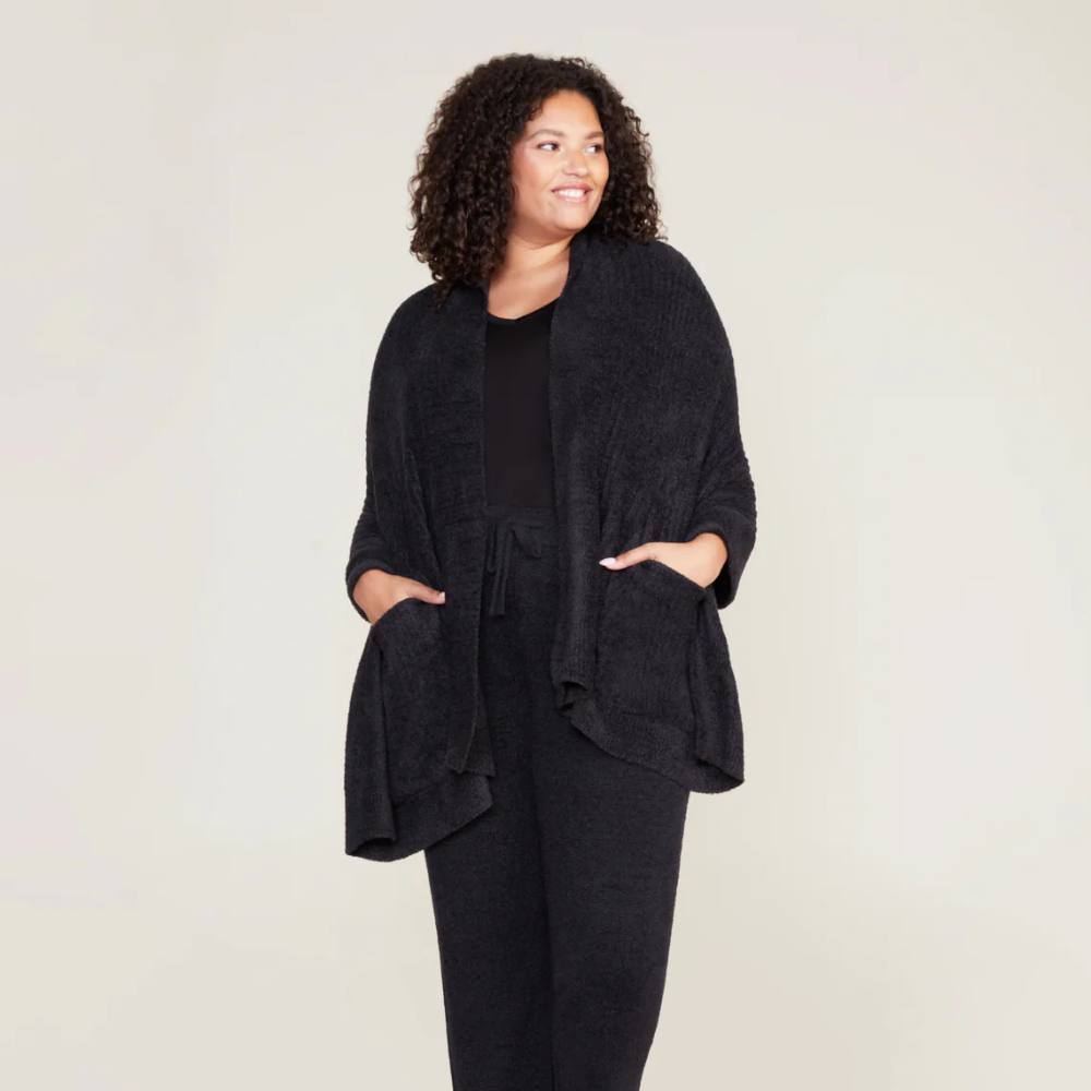 Barefoot Dreams CozyChic Lite Travel Shawl in Black
