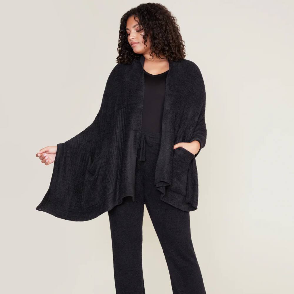 Barefoot Dreams CozyChic Lite Travel Shawl in Black