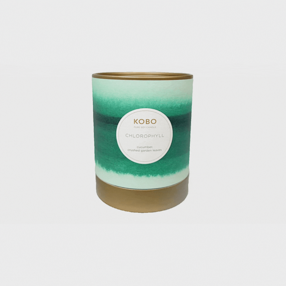 Chlorophyll Watercolor Candle by Kobo