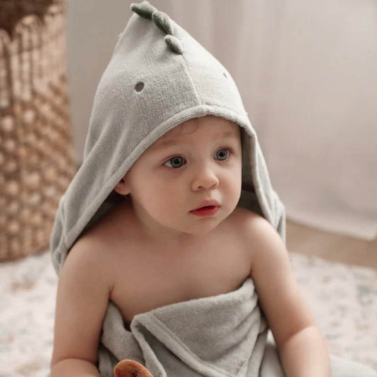 Sage Dinosaur Hooded Bath Towel