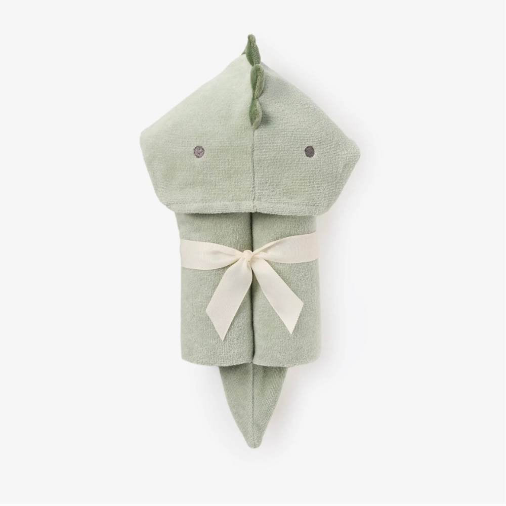 Sage Dinosaur Hooded Bath Towel