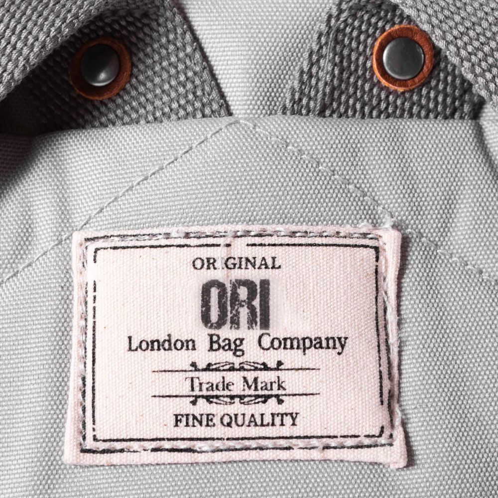 Finchley Medium Recycled Canvas Backpack in Mist by ORI London