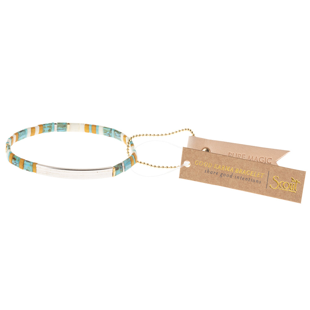 Scout 'Pure Magic' Good Karma Miyuki Bracelet in Gold: Green & Blue