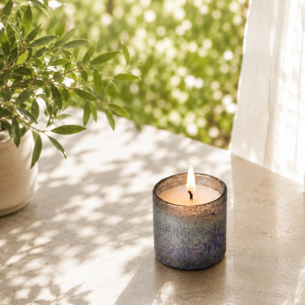 Himalayan Grapefruit Pine Artisan Blown Glass Tumbler Candle
