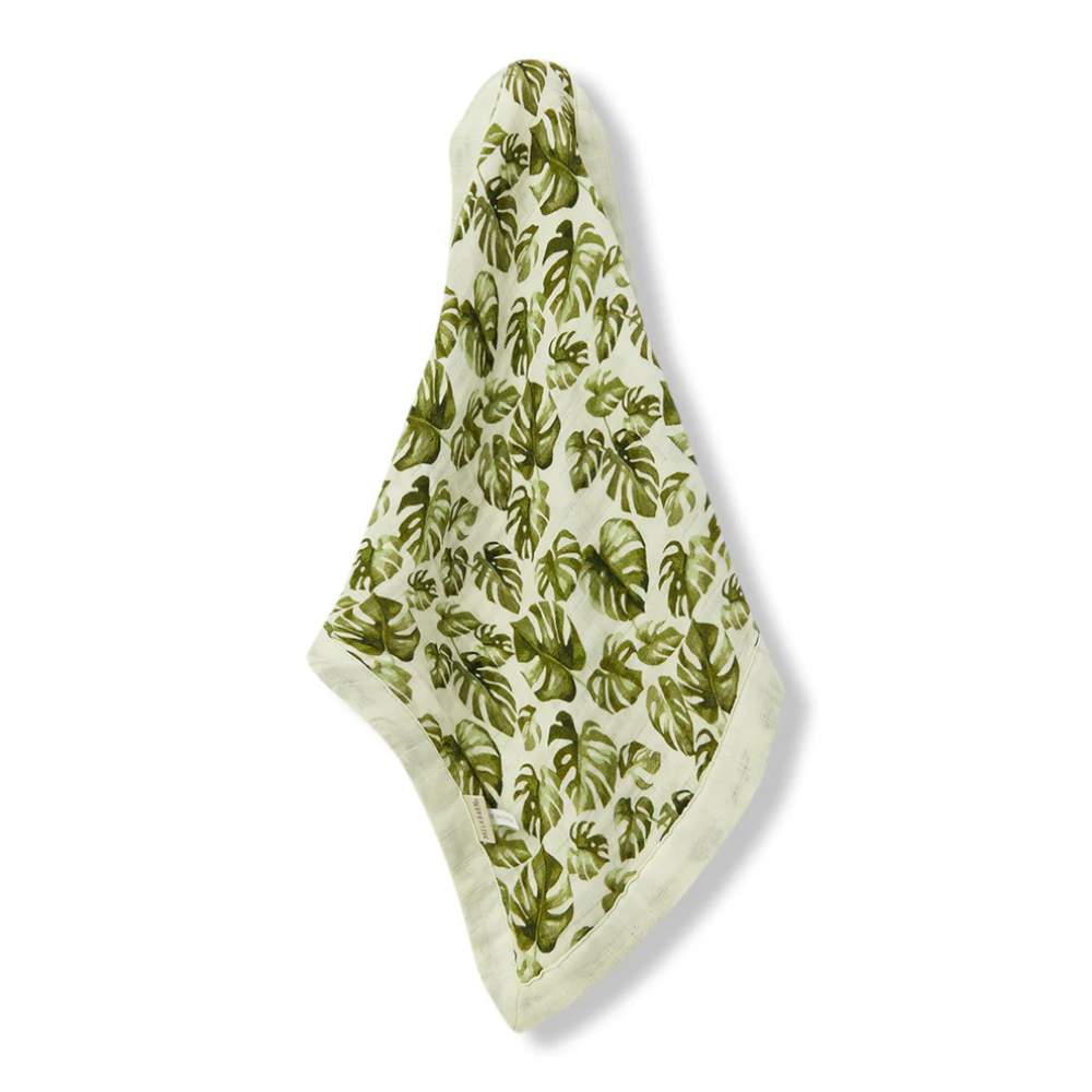 Island Leaf Mini Lovey Two-Layer Muslin Security Blanket by Milkbarn