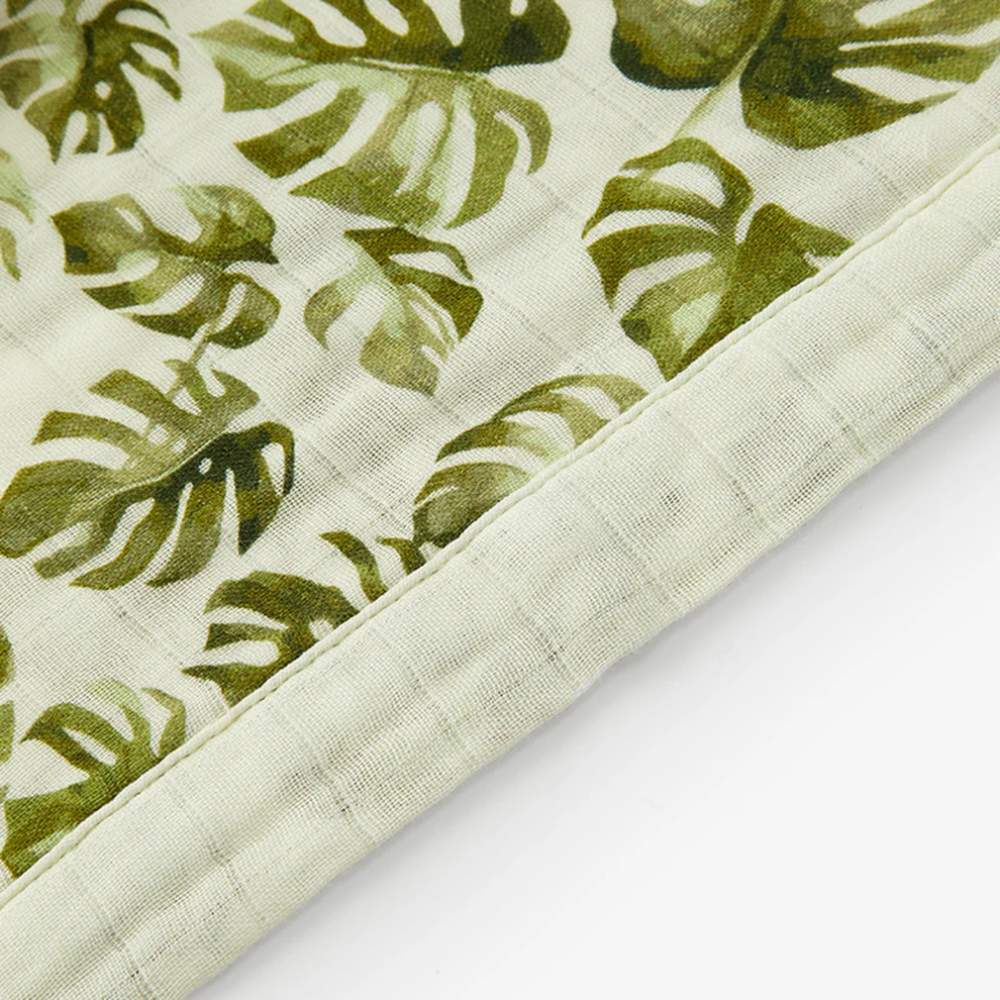 Island Leaf Mini Lovey Two-Layer Muslin Security Blanket by Milkbarn