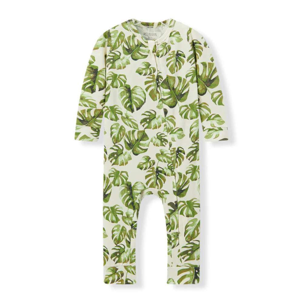 Island Leaf Zipper PJ by Milkbarn
