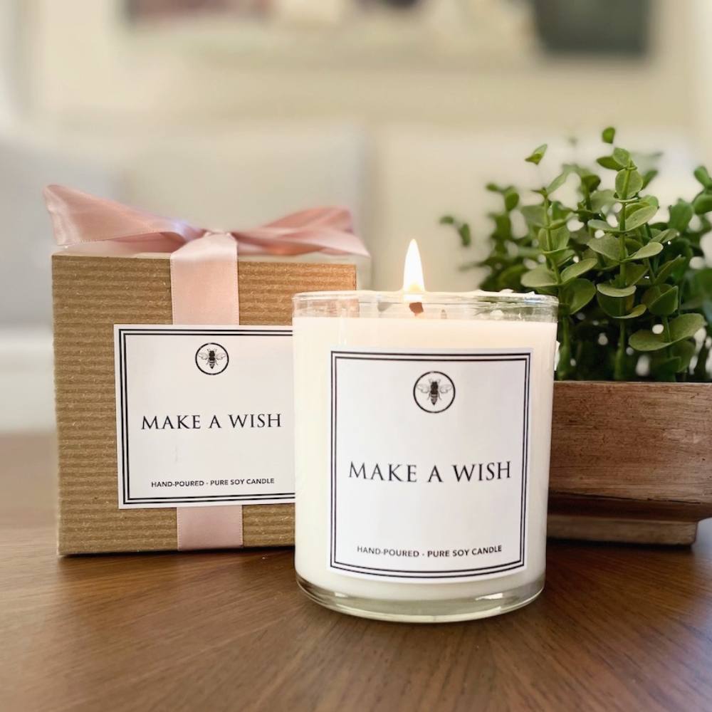 MAKE A WISH 11 oz. Soy Candle -- Lemongrass & Ylang Ylang