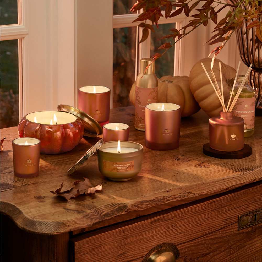 Pumpkin Laurel Votive Candle by Thymes