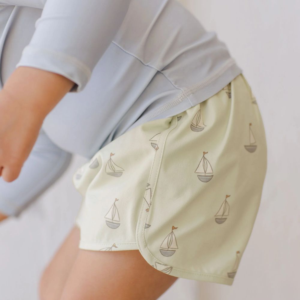 Sailboats Swim Shorts by Quincy Mae
