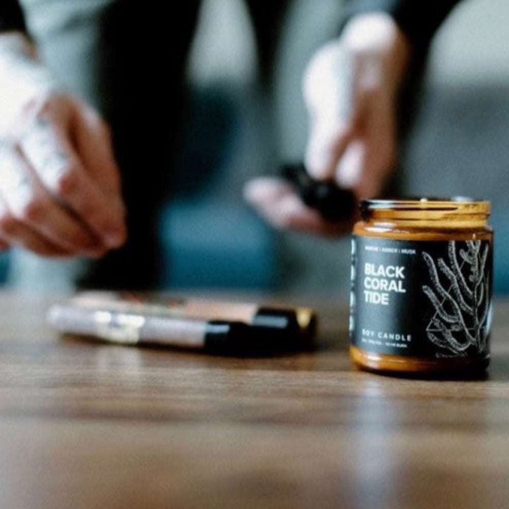 Black Coral Tide Soy Candle from Broken Top Brands lifestyle image