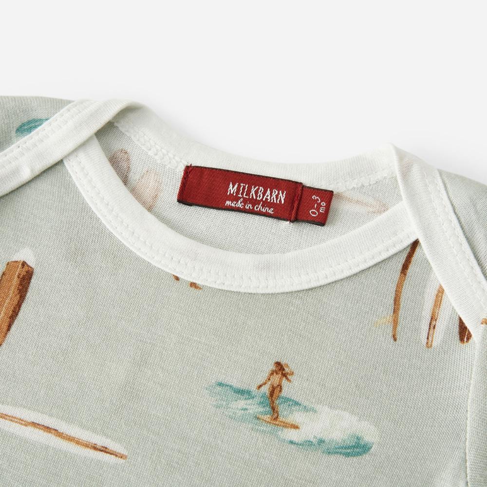 Milkbarn Vintage Surf Newborn Gown and Hat Set