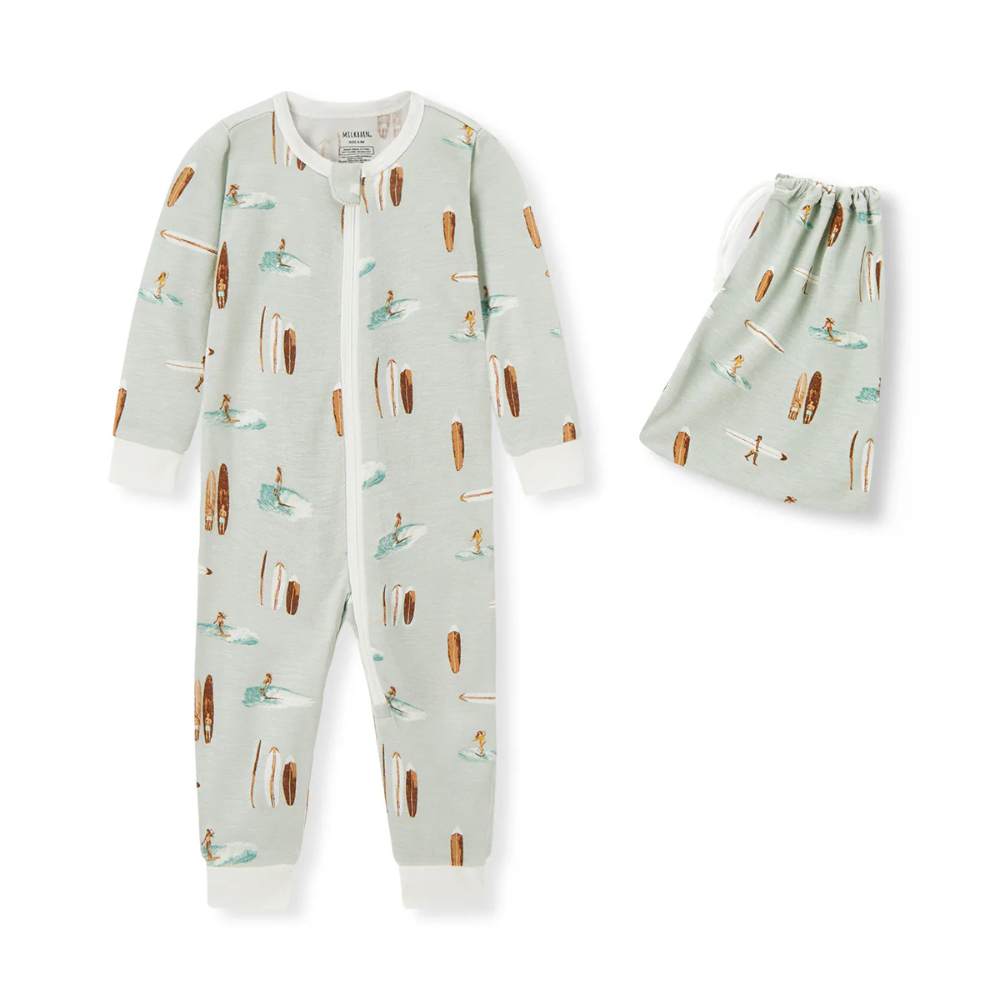 Vintage Surf Bamboo Zipper PJ's by Milkbarn