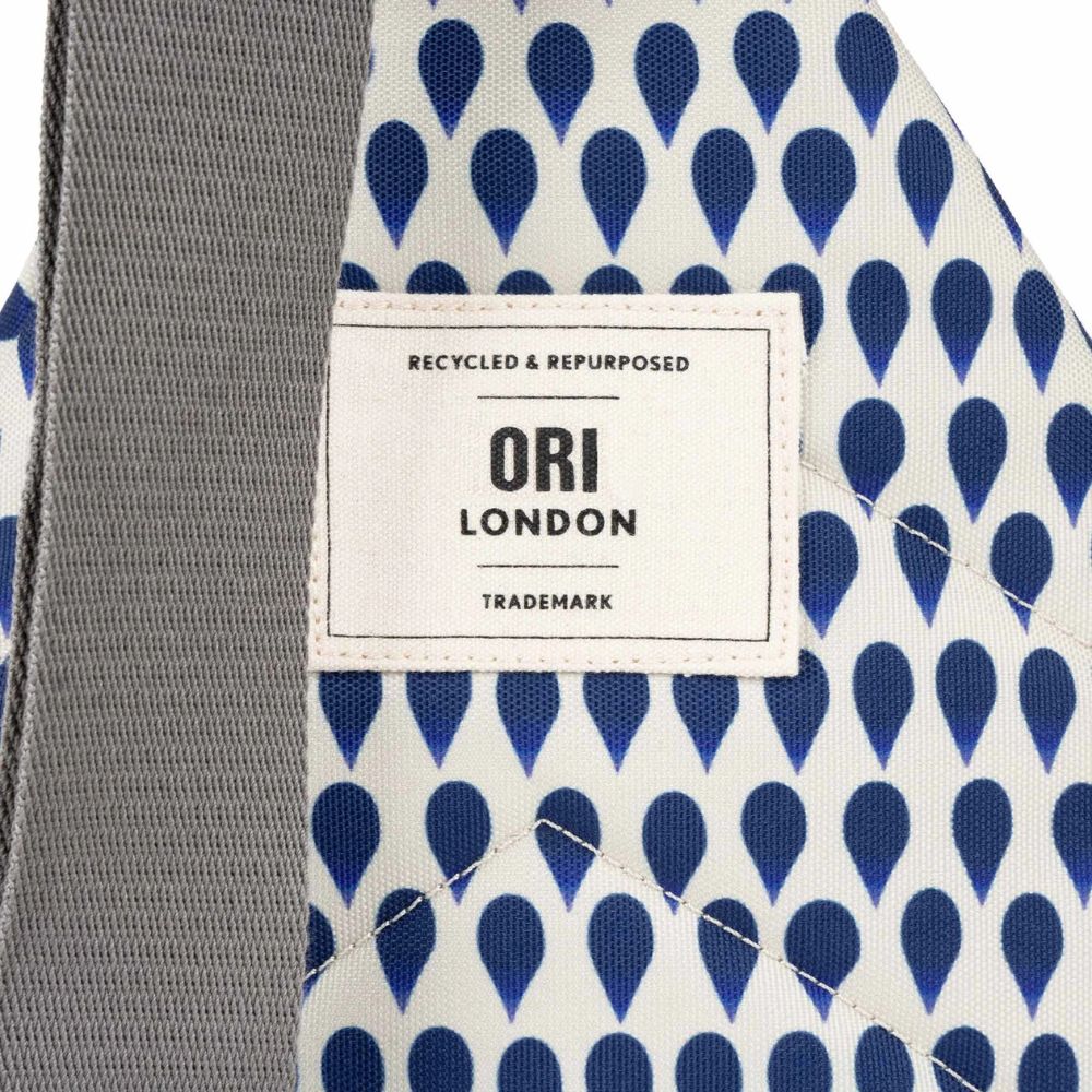 Willesden B Recycled Crossbody Bag in Indigo Rain by ORI London