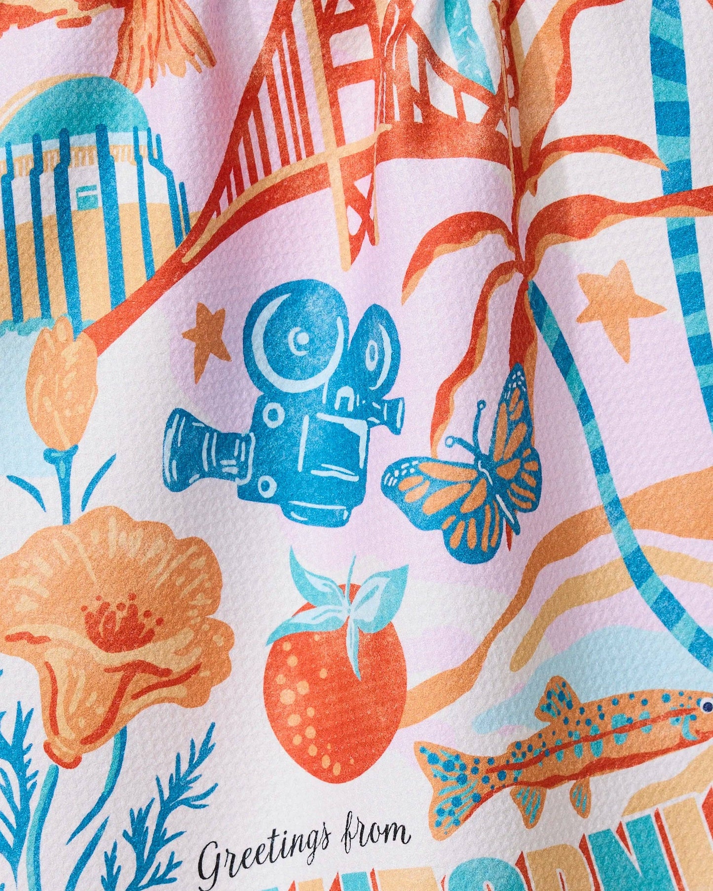 Greetings From California Tea Towel by Geometry