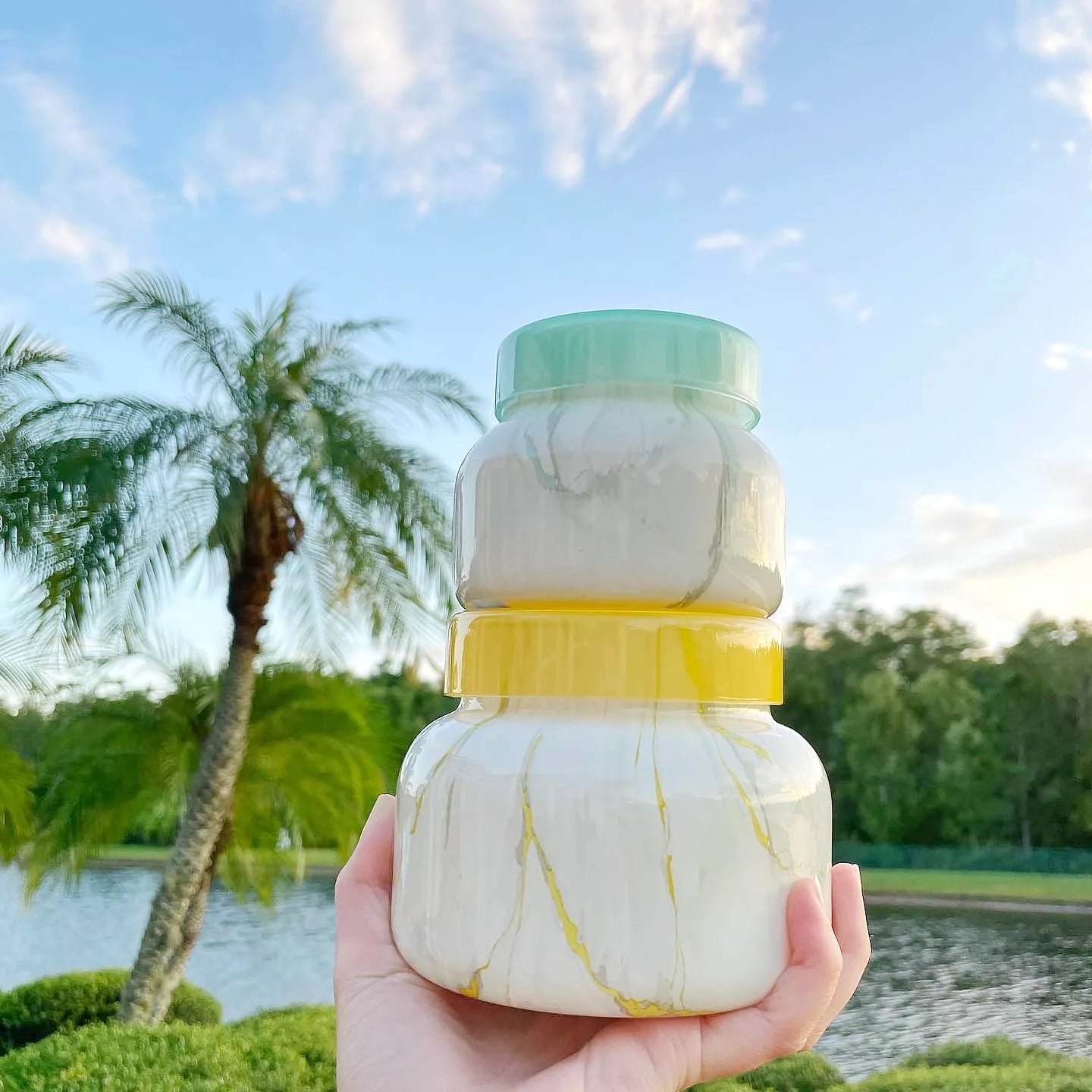 Coconut Santal Modern Marble Candle by Capri Blue