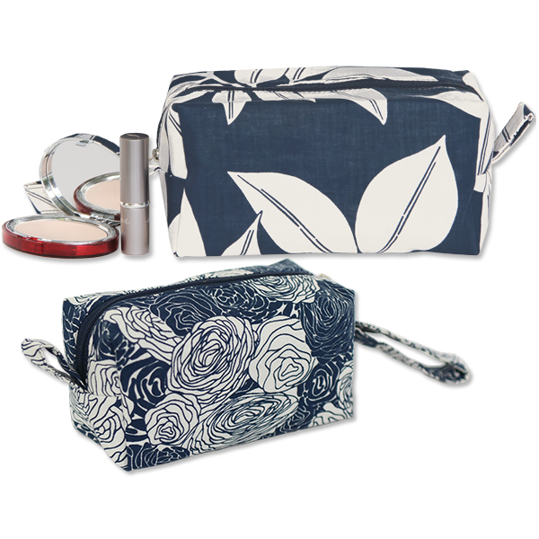 Small Indigo Spring Flowers Cosmetic Cases by Balizen Direct from Bali