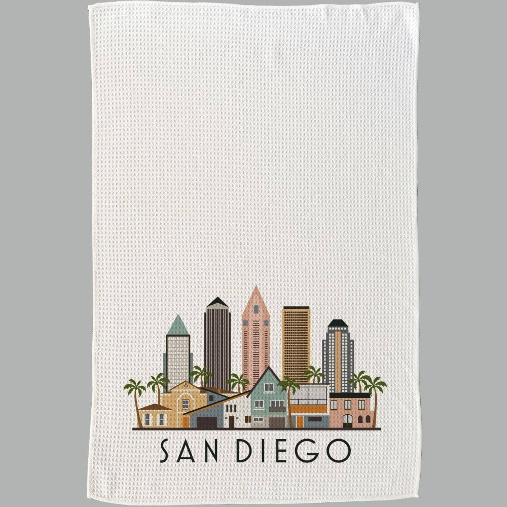 San Diego Cityscape Skyline Graphic Microfiber Kitchen Towel
