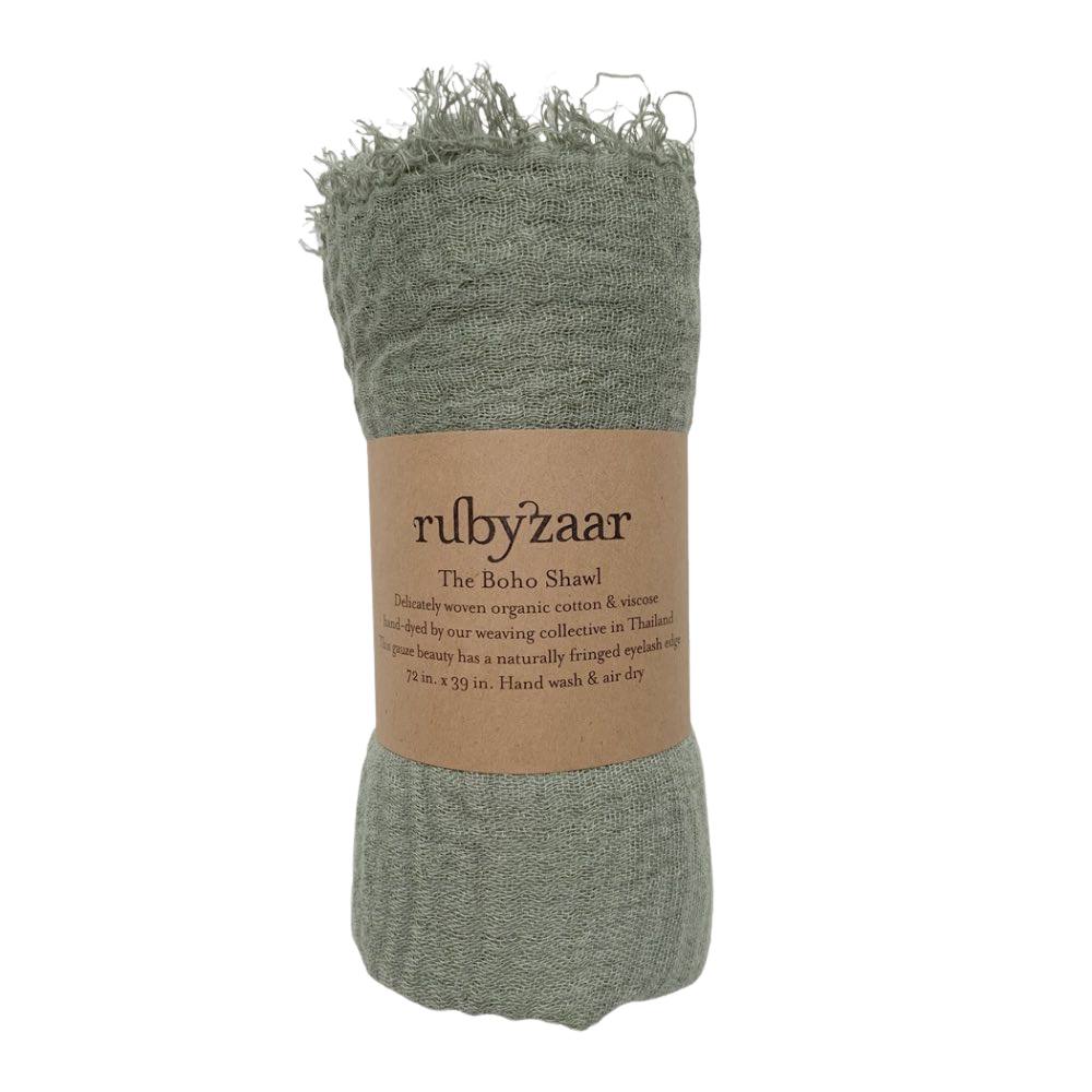 Sage Hand-Dyed Boho Scarf by Rubyzaar
