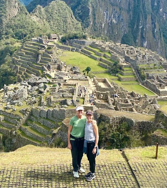 graceiousliving.com owners at machu picchu on our quest to find great gifts for the online store