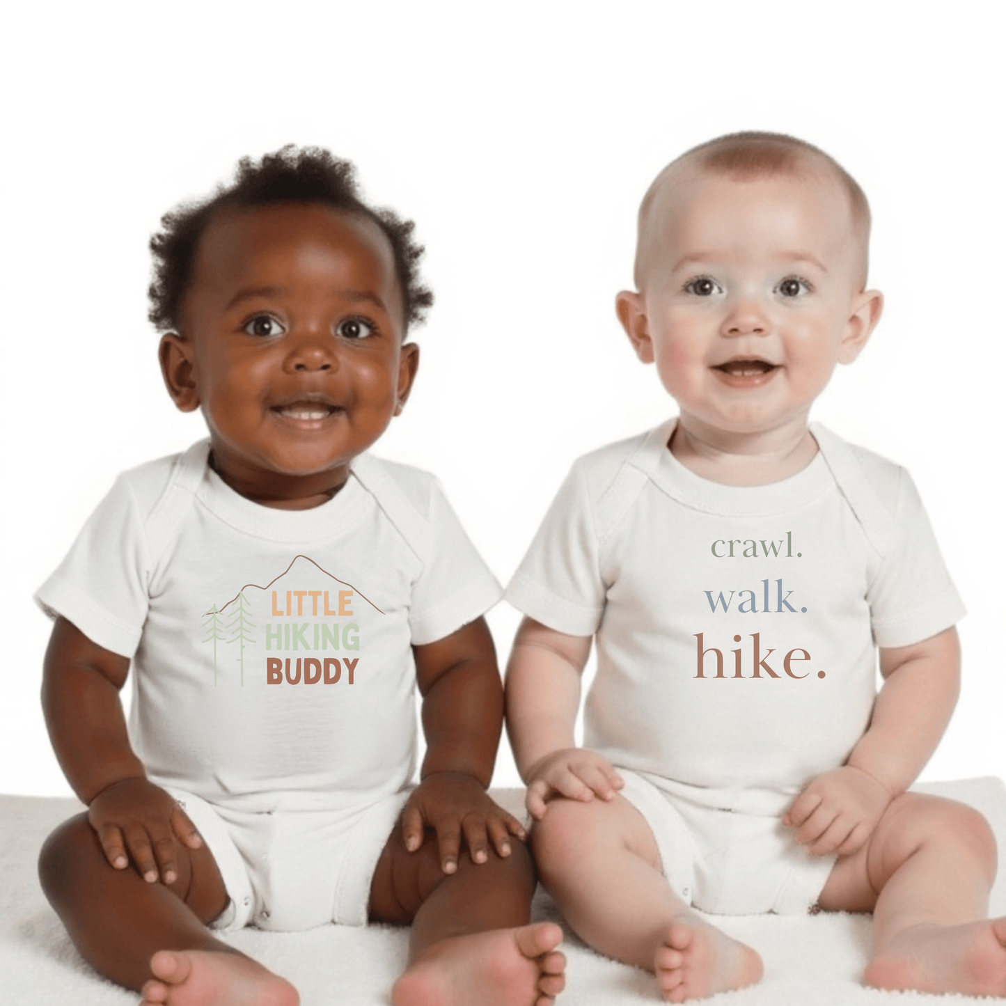 Baby organic graphic bodysuit | crawl walk hike by Finn + Emma