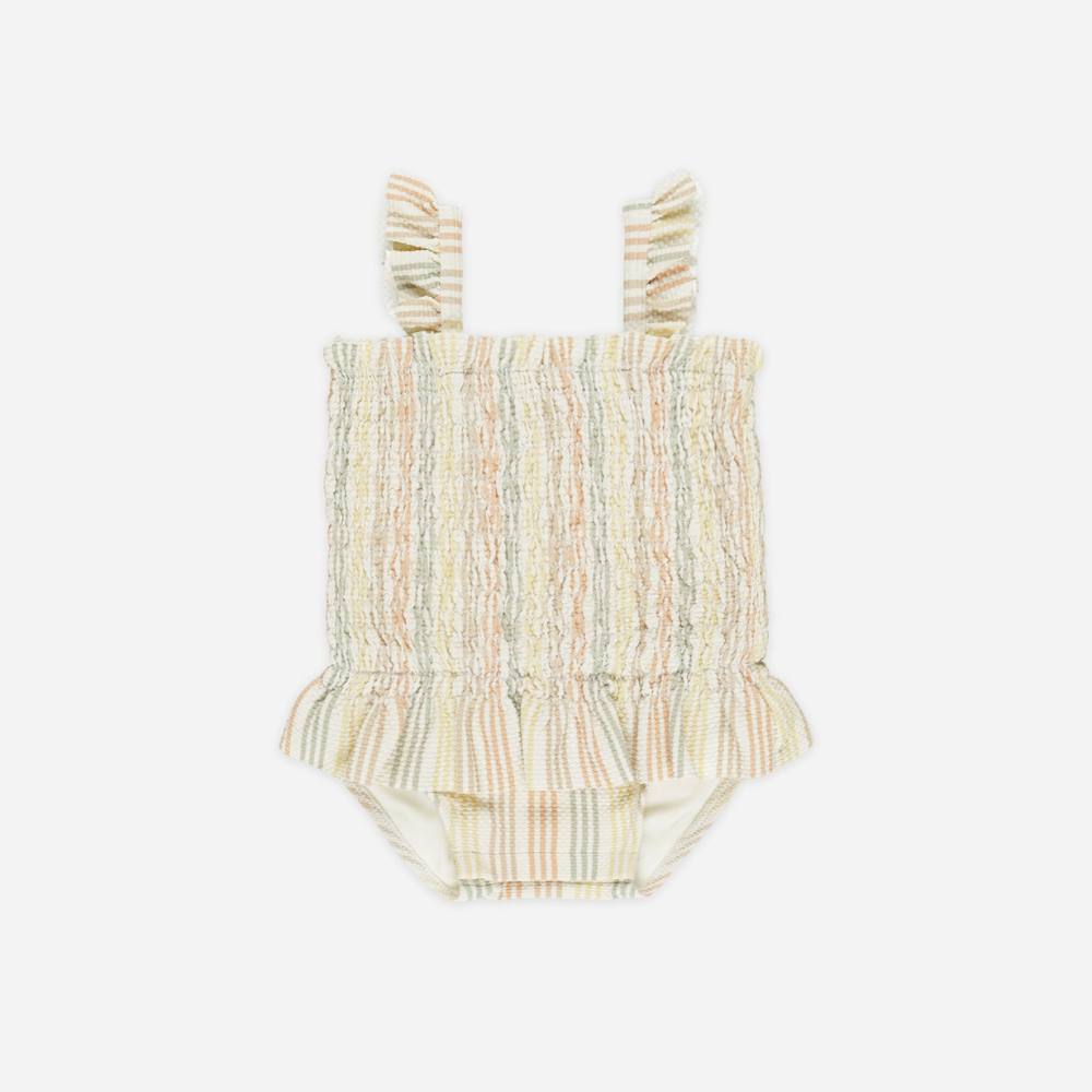 Multi Stripe One-Piece Swimsuit by Quincy Mae