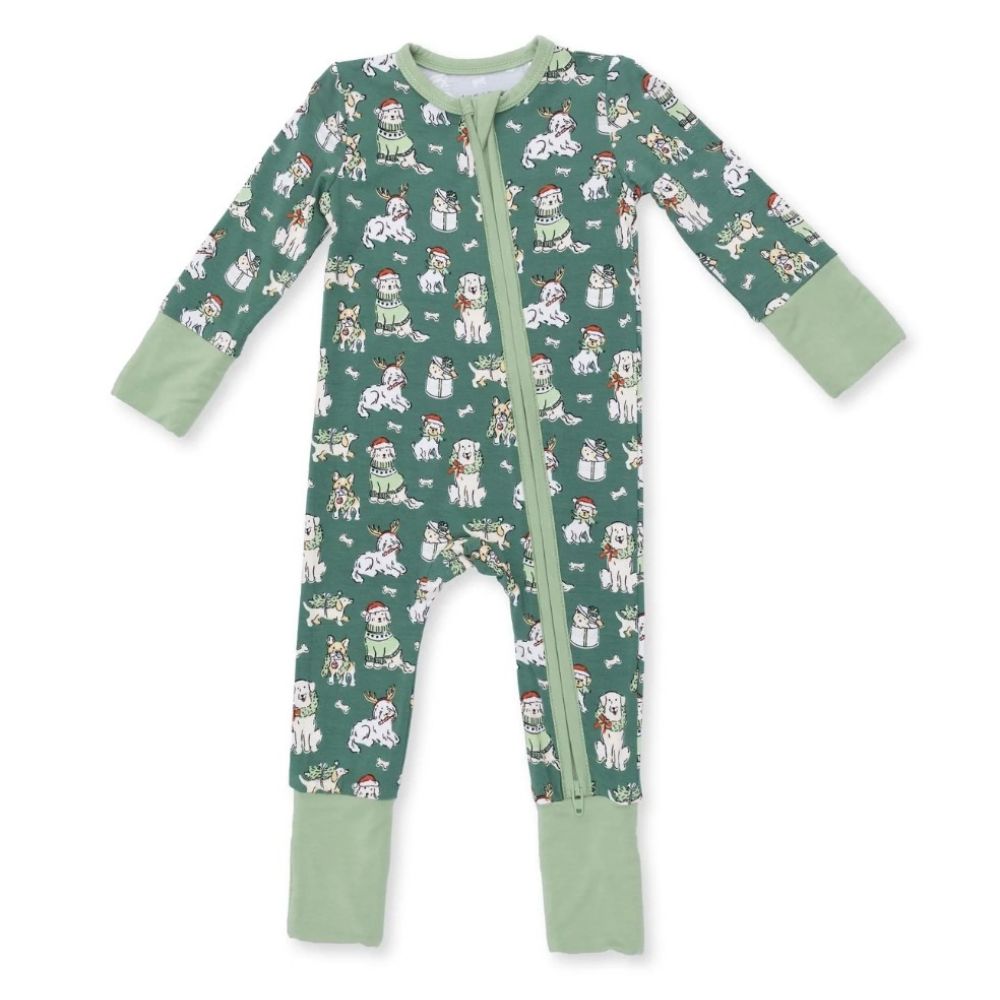 Angel Dear Christmas Dogs Convertible Romper, back view