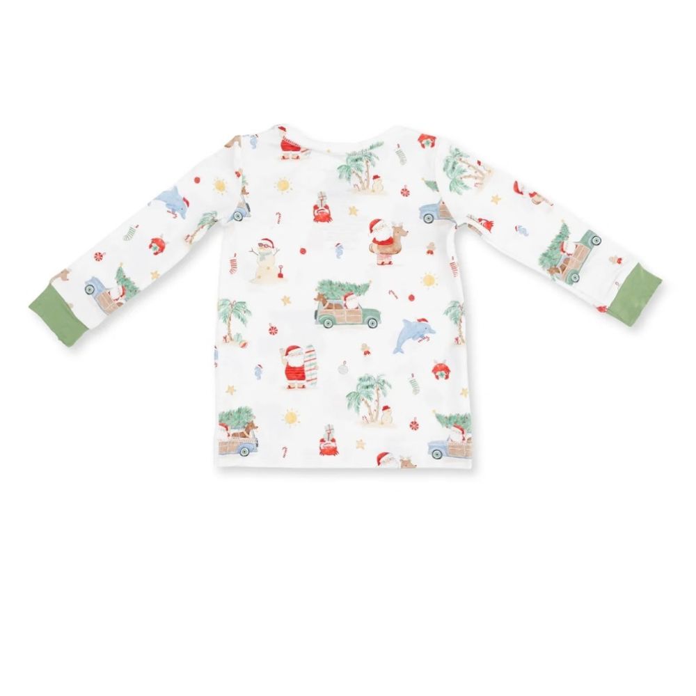 Angel Dear Beach Christmas Long Sleeve Loungewear Set, top