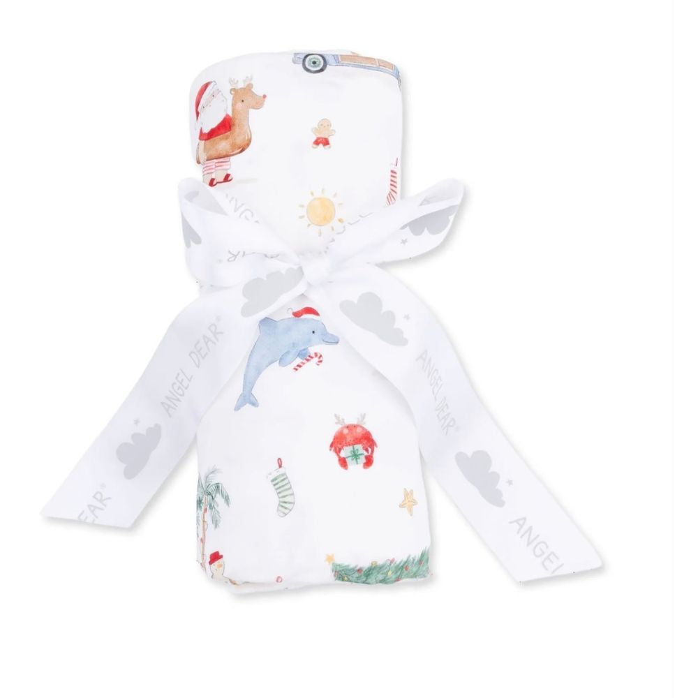 Angel Dear Beach Christmas Swaddle Blanket, 45 x 45 inch size