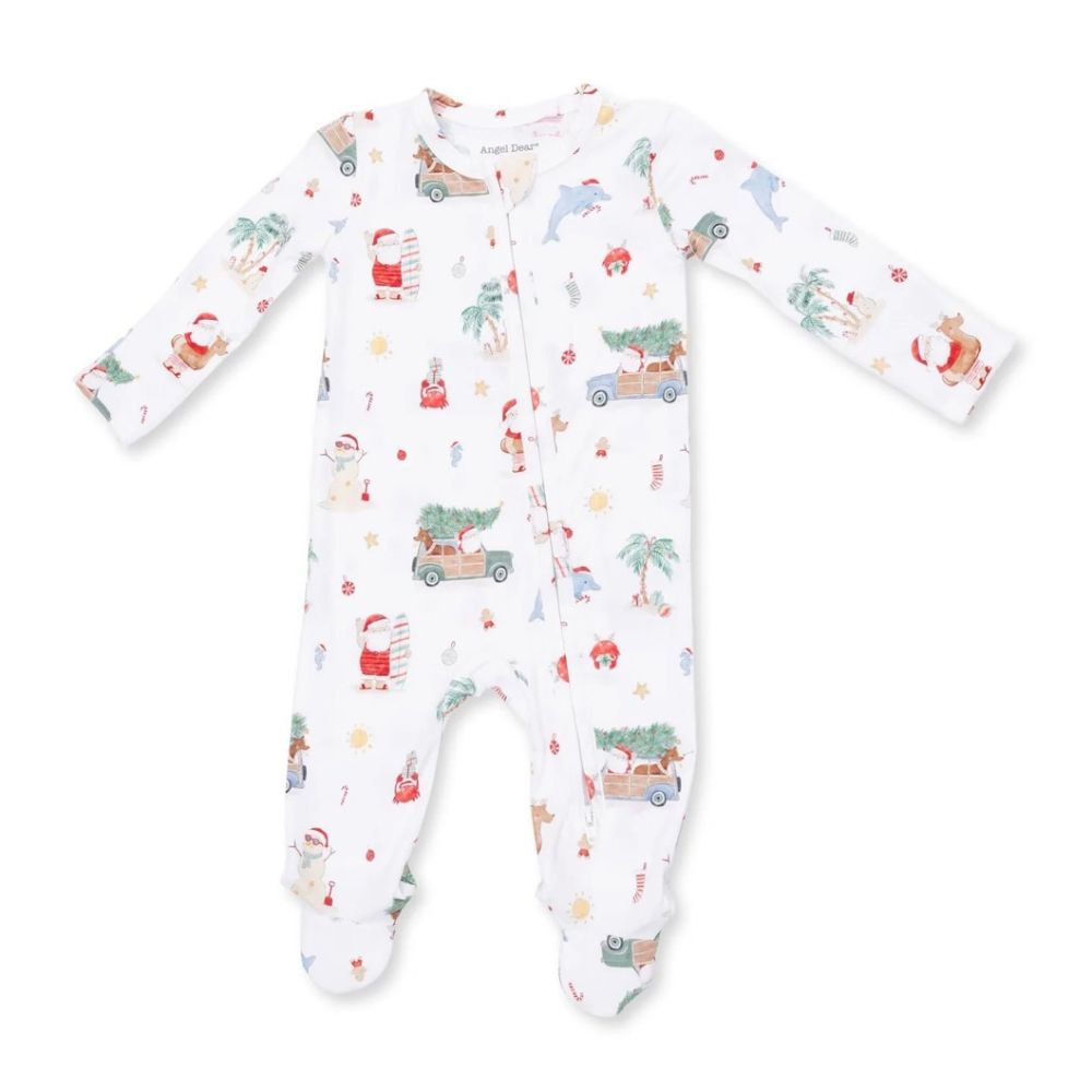 Angel Dear Beach Christmas 2 Way Zipper Footie, front view
