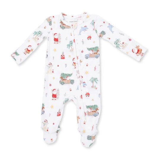 Angel Dear Beach Christmas 2 Way Zipper Footie, front view