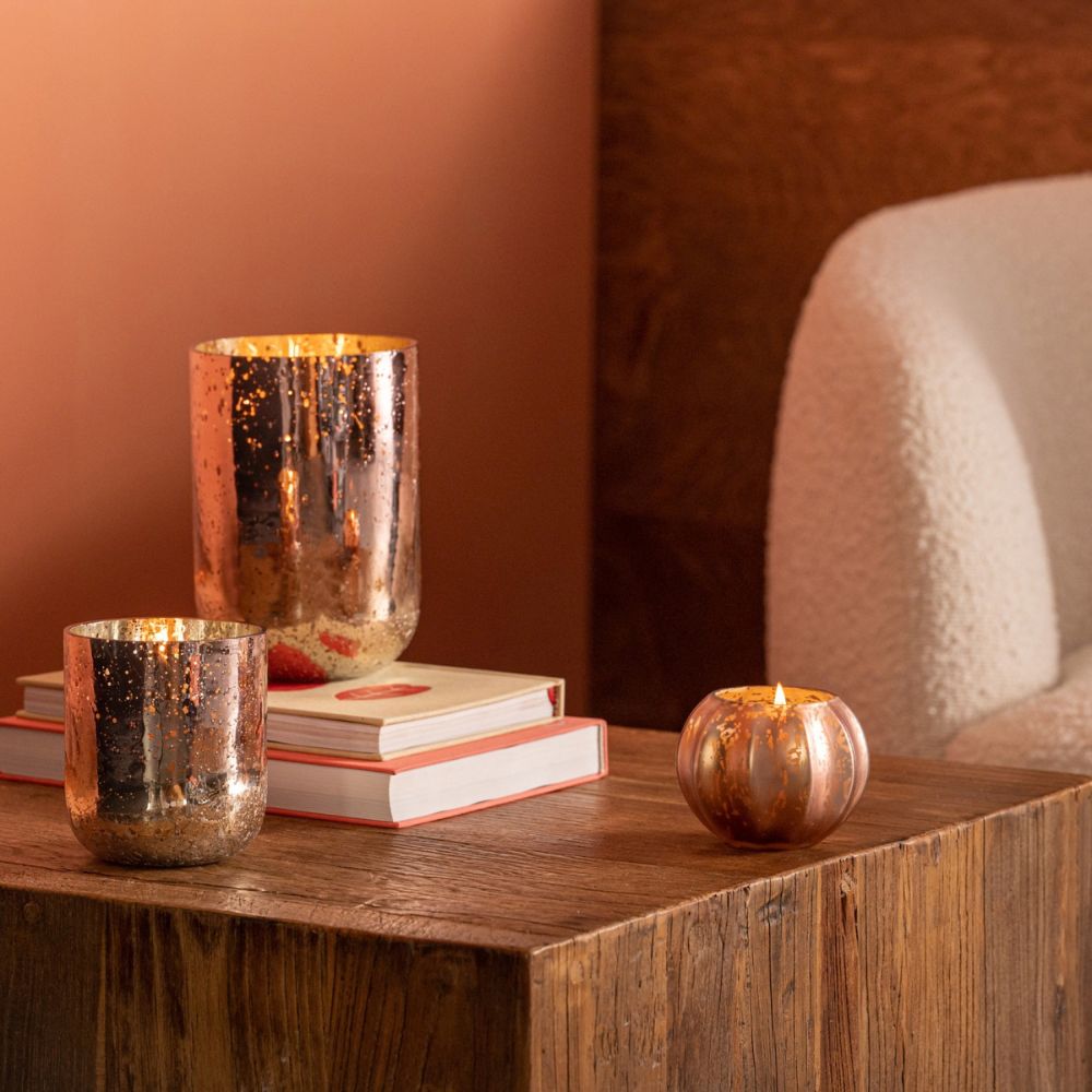 Woodfire Mercury Glass Candle by Creative Co-op, view 3