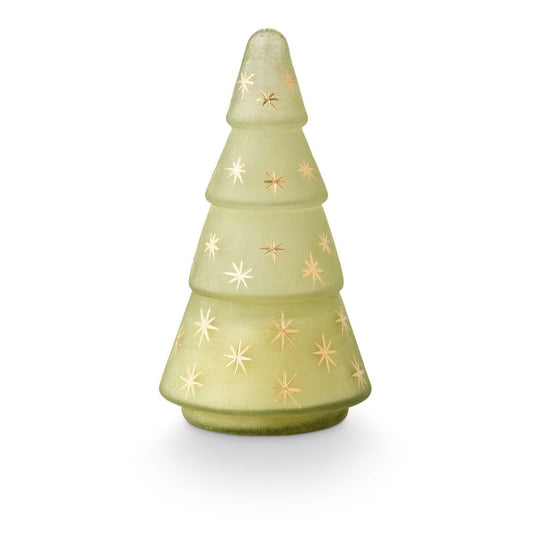 Balsam & Cedar Frosted Star Glass Tree Candle by Creative Co-op, view 1