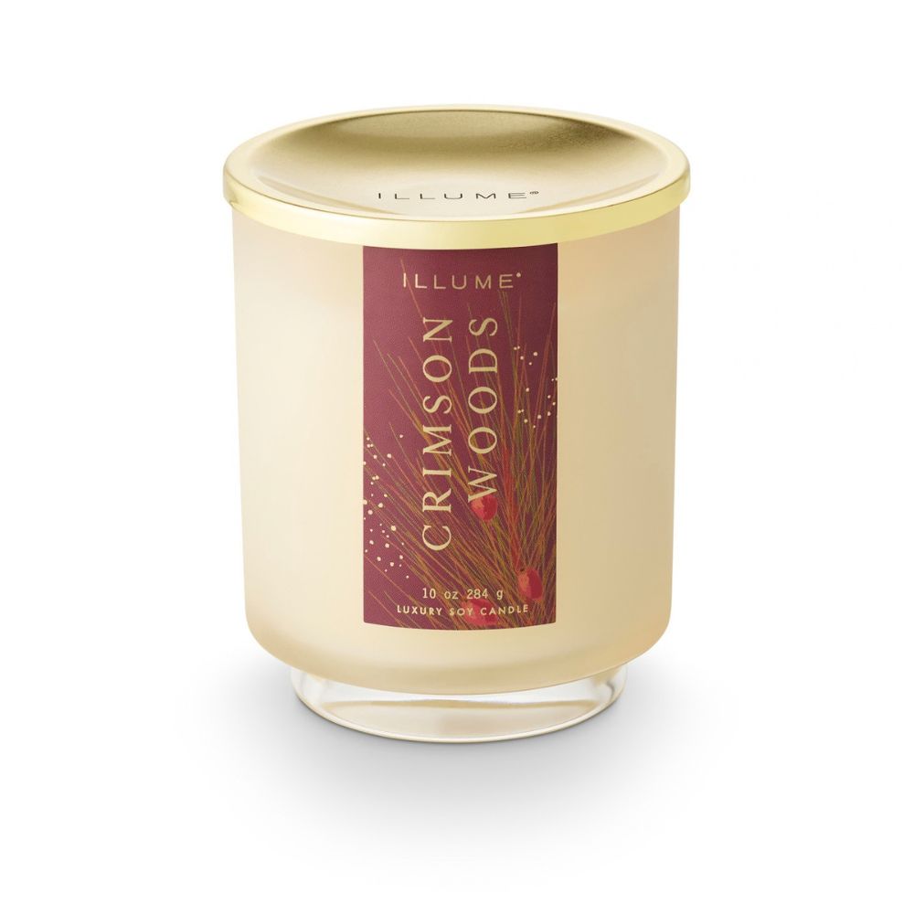 Crimson Woods Signature Glass Candle by Creative Co-op, view 1