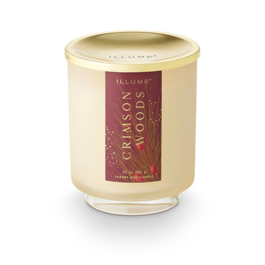 Crimson Woods Signature Glass Candle by Creative Co-op, view 1