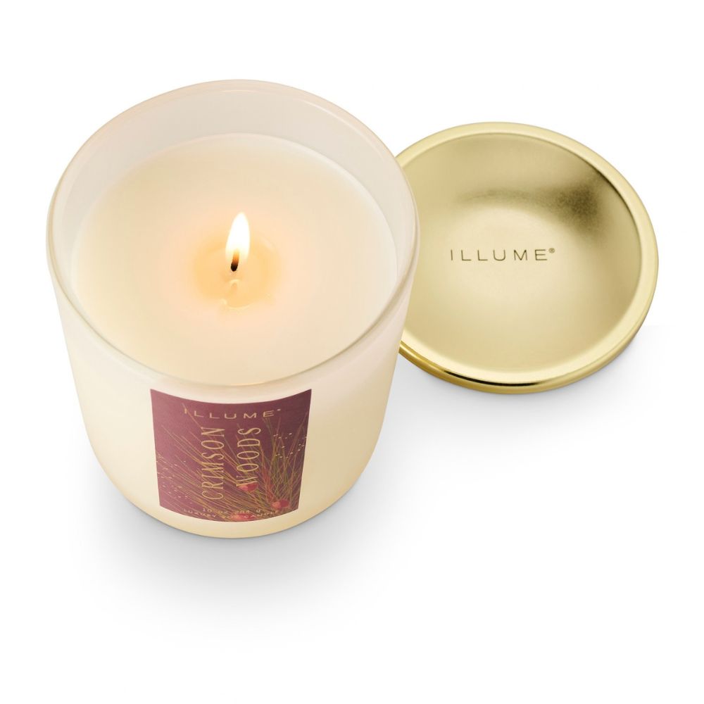 Crimson Woods Signature Glass Candle by Creative Co-op, view 2