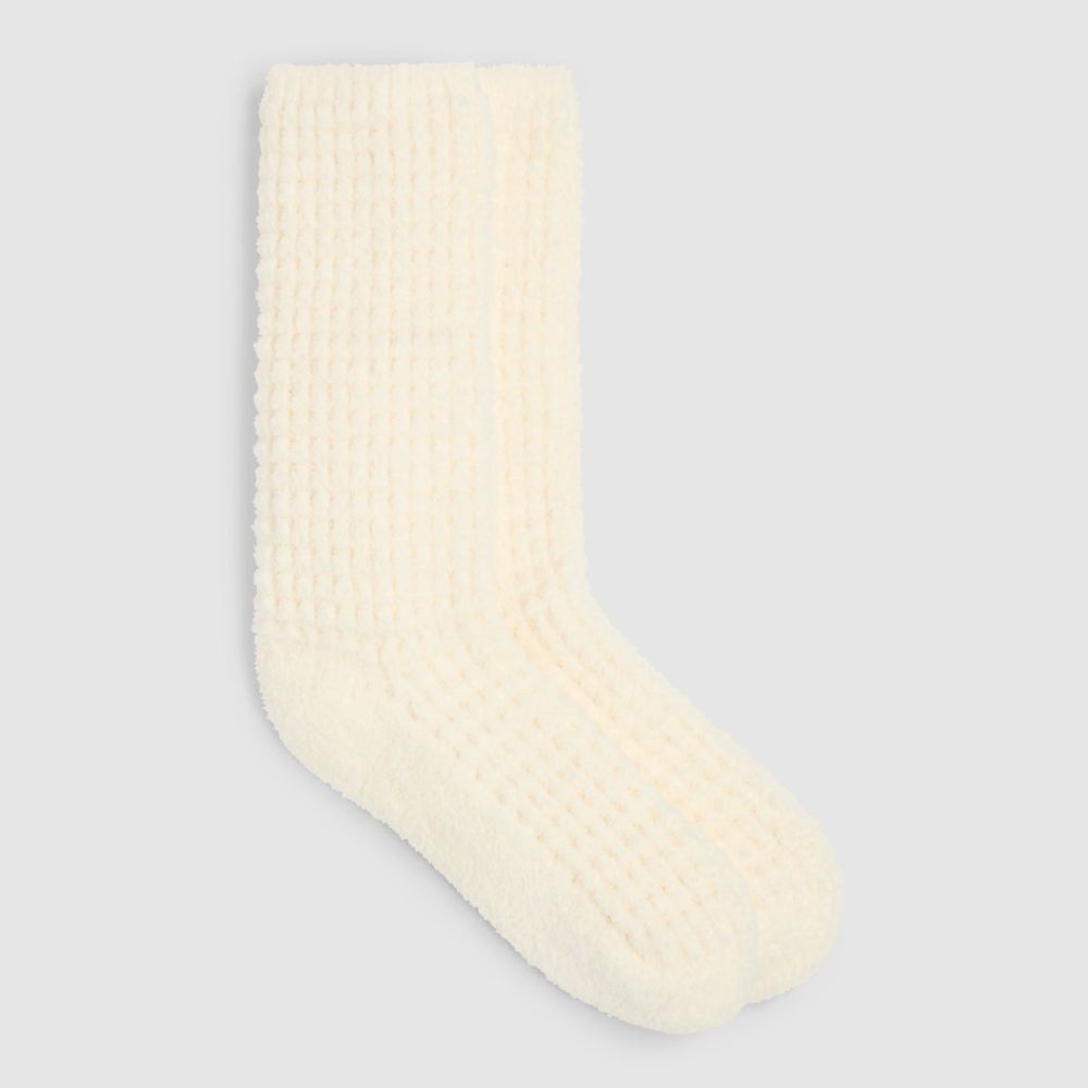 Barefoot Dreams CozyChic Waffle Socks in Pearl
