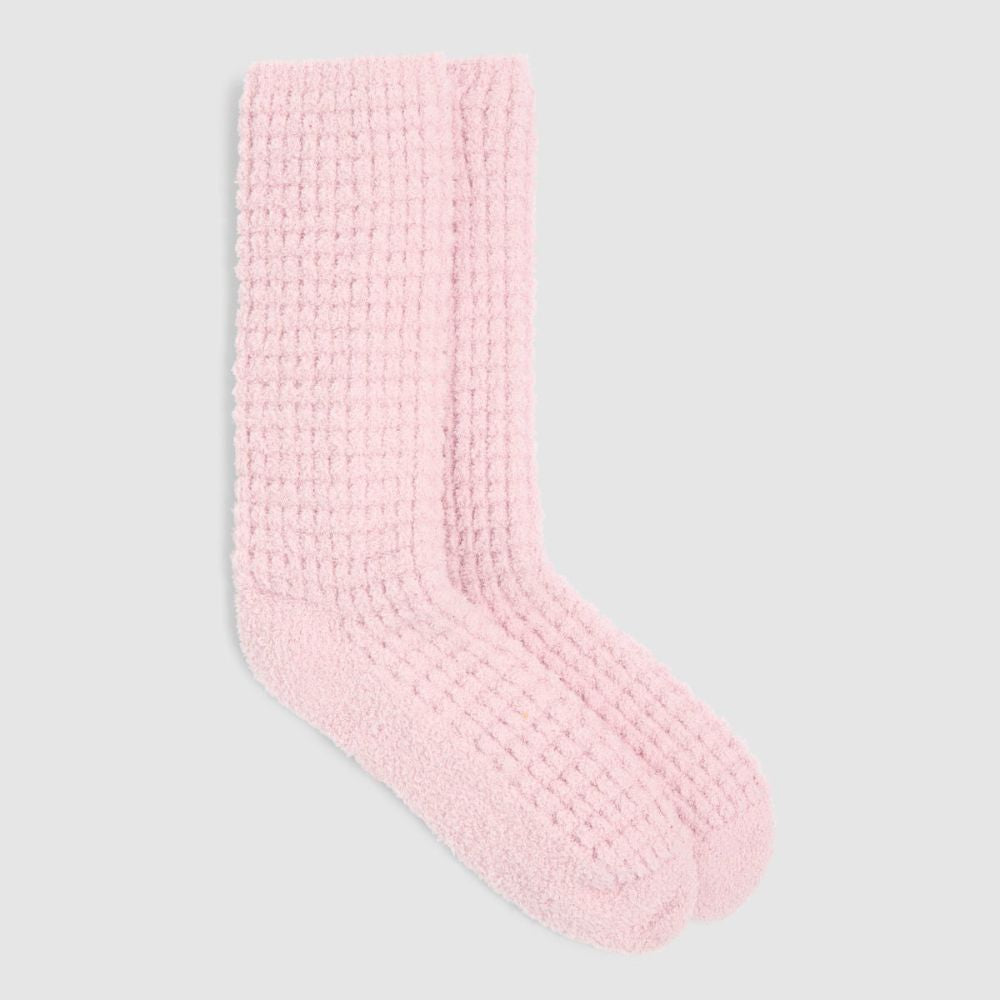 Barefoot Dreams CozyChic Waffle Socks in Petal